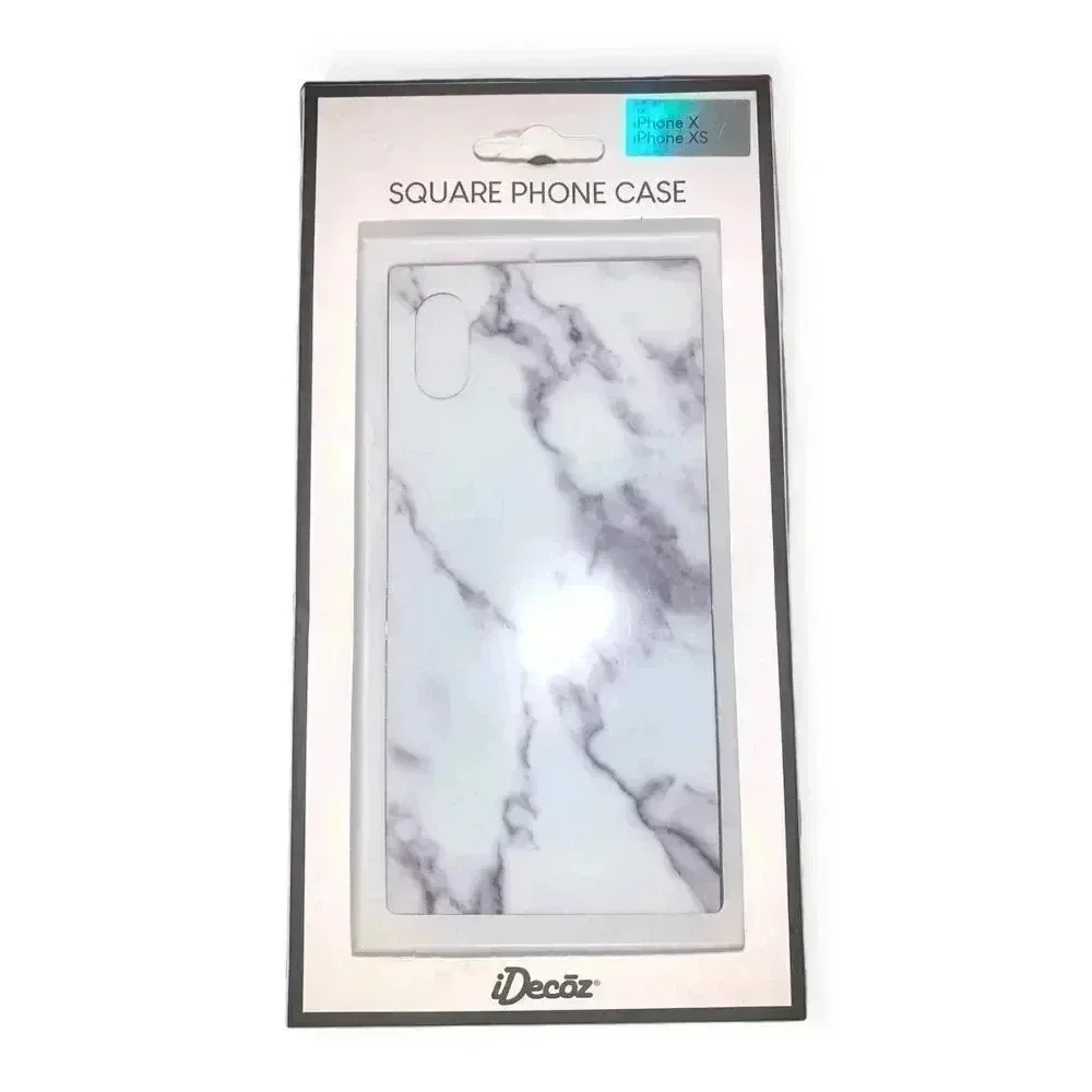 iPhone X/XS White Marble - Look Square Phone Case by iDecoz